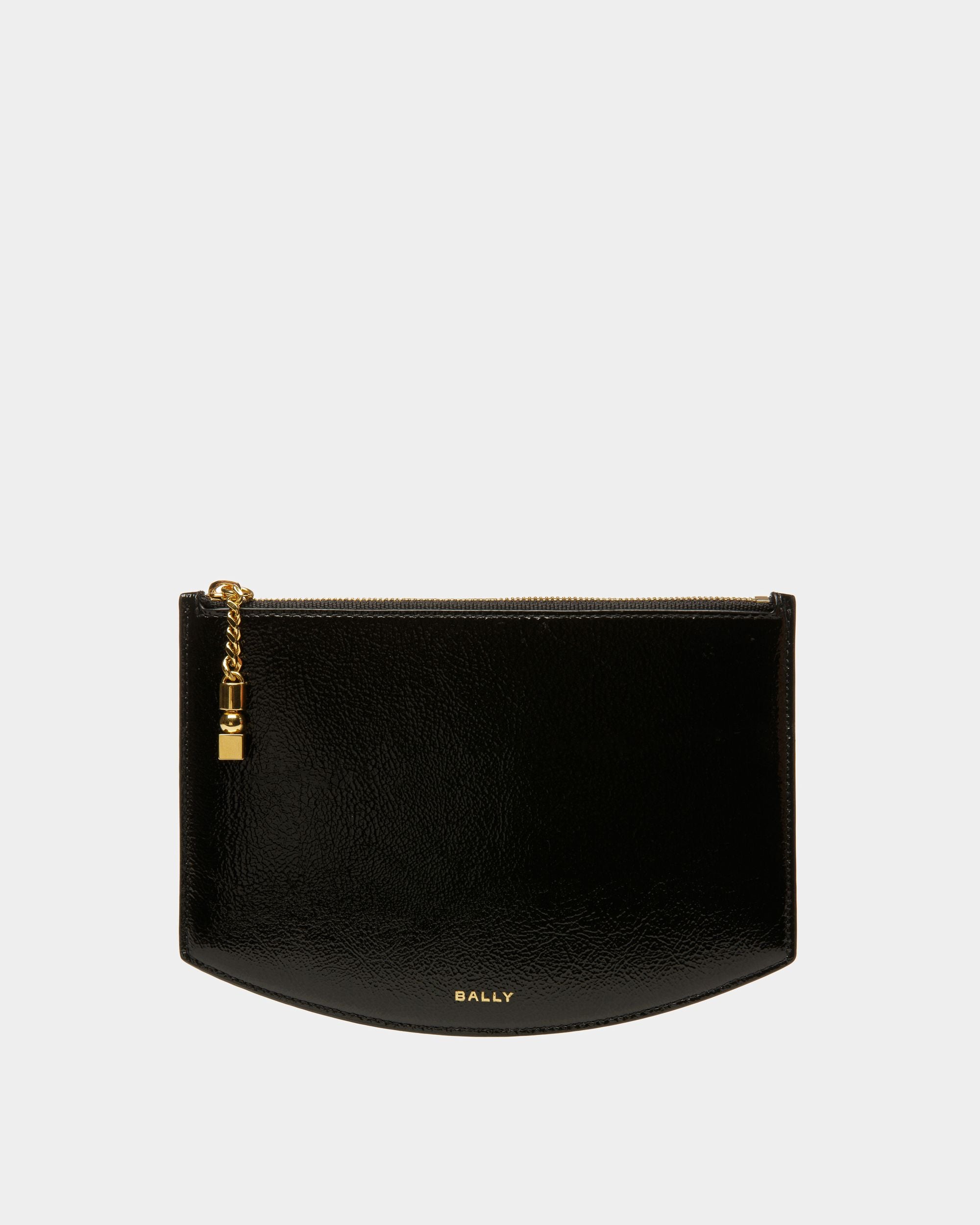 Small Block Pouch | Women's Accessories | Black Leather | Bally | Still Life Front