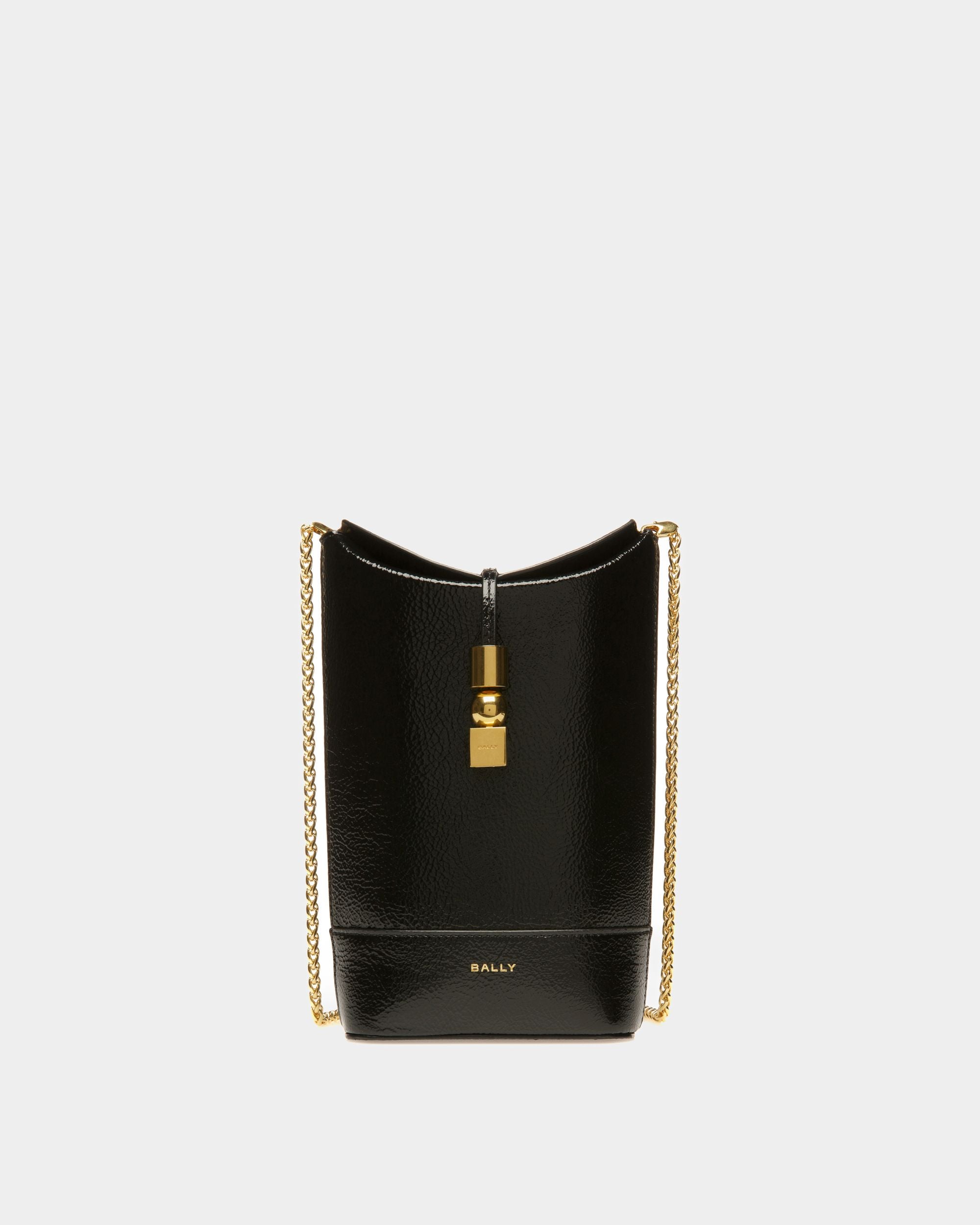 Block Minibag | Women's Accessories | Black Leather | Bally | Still Life Front