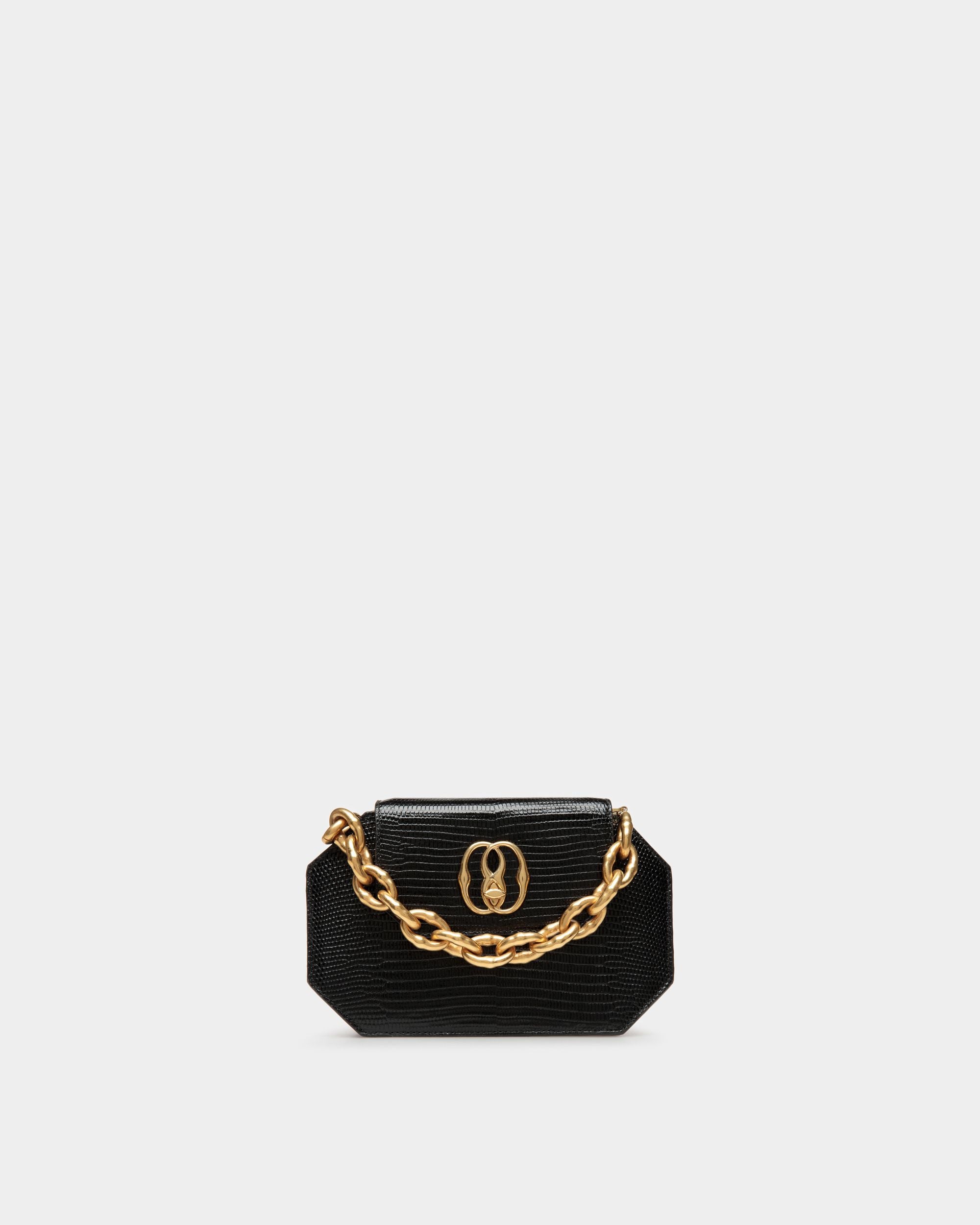 Emblem Octogone | Women's Bag | Black Leather | Bally | Still Life Front