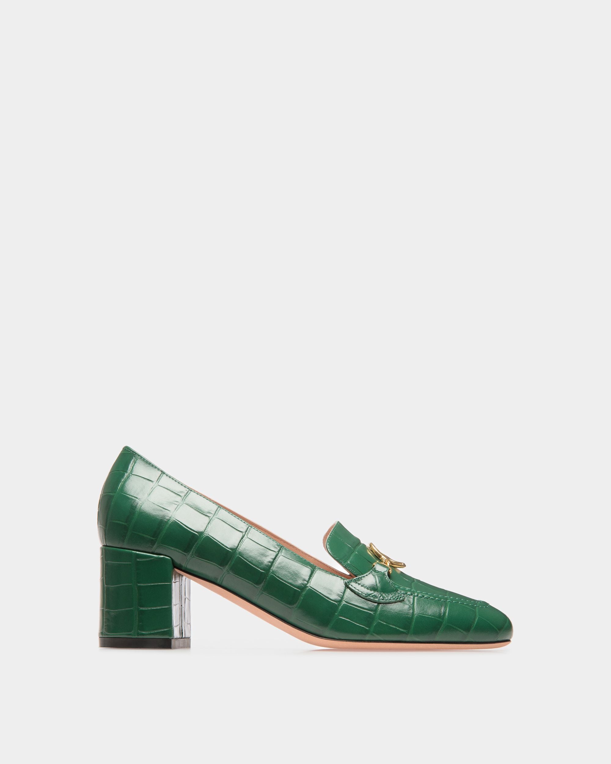 Obrien | Women's Pumps |Kelly Green Leather | Bally | Still Life Side