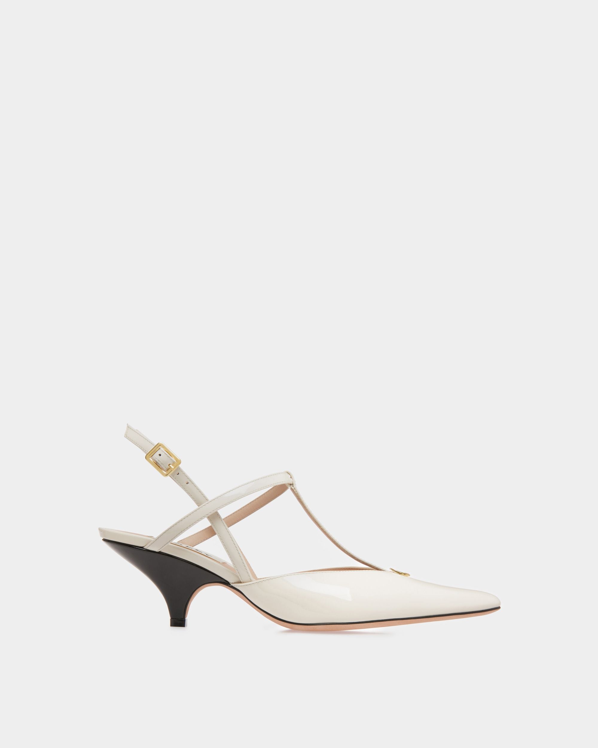 Karline | Women's Pumps | Bone And Black Leather | Bally | Still Life Side