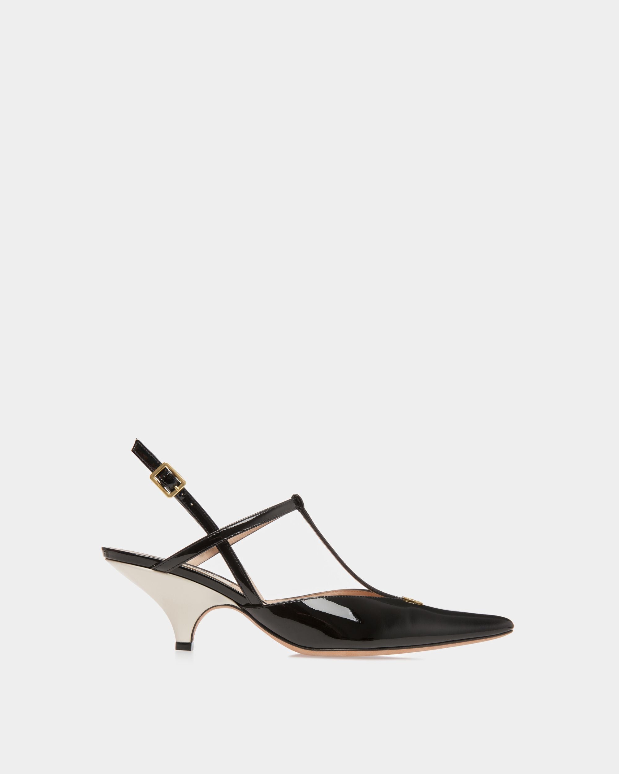 Karline | Women's Pumps | Black And Bone Leather | Bally | Still Life Side