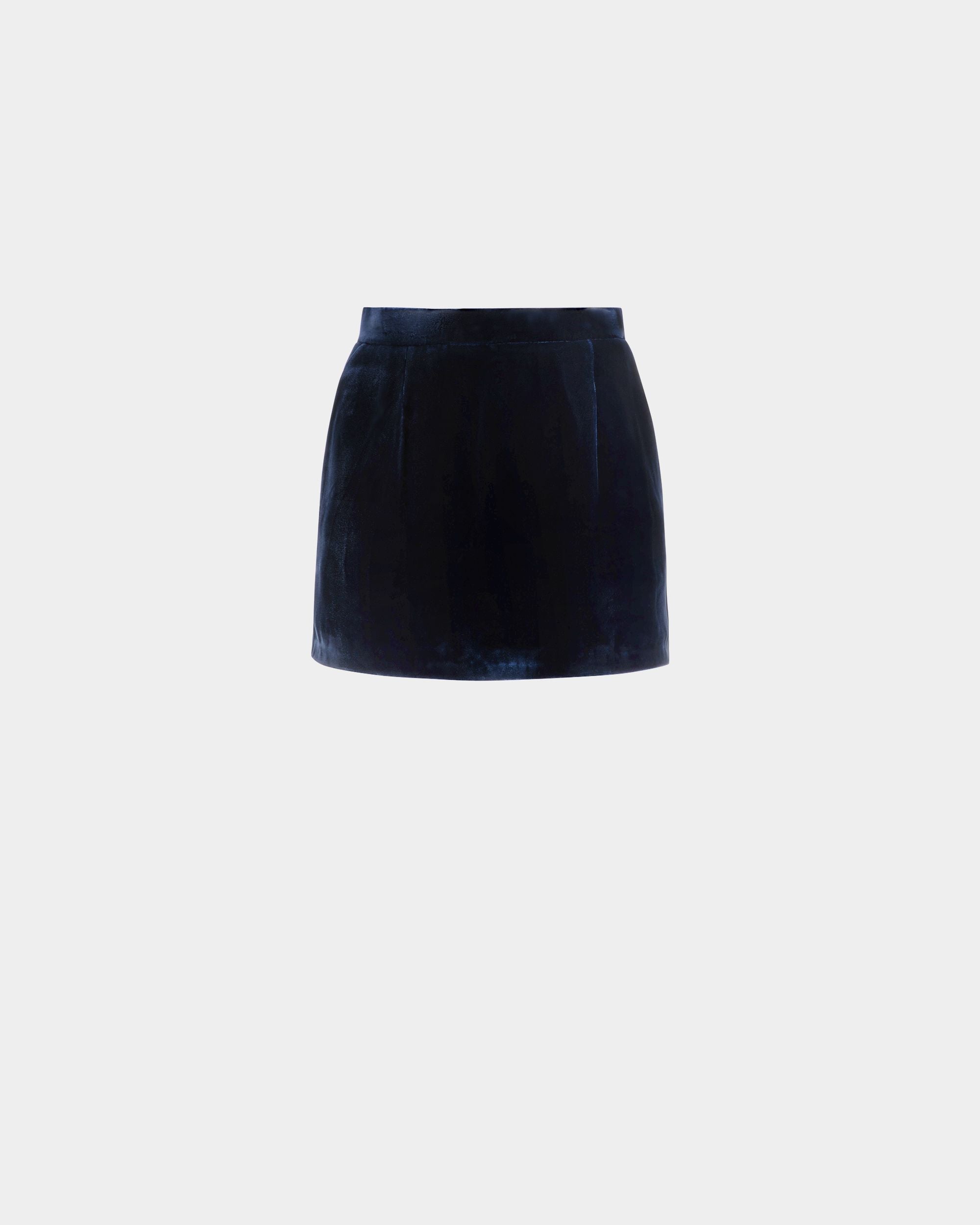 Mini Skirt | Women's Skirt | Marine Velvet | Bally | Still Life Front
