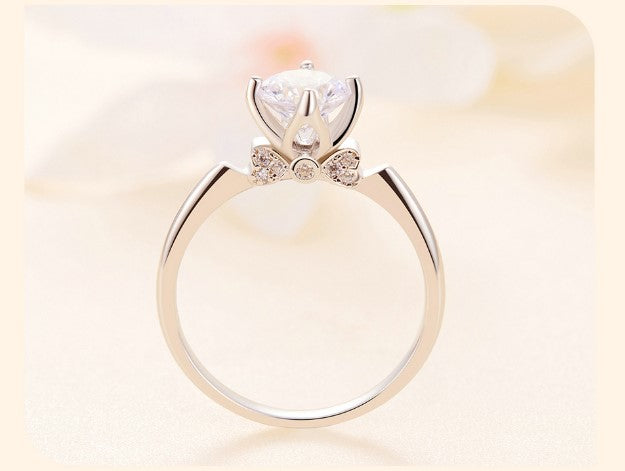 Anel de Casamento Moissanite Brilhante Bamoer