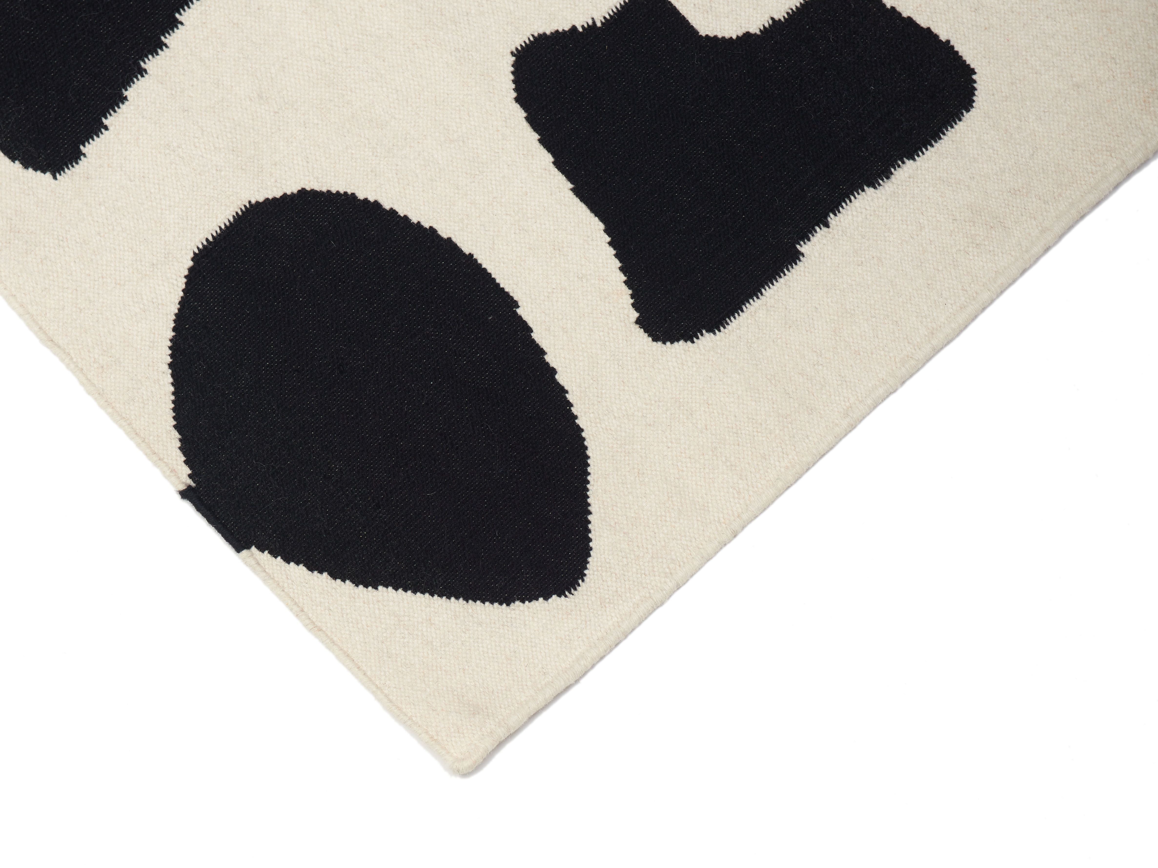 Black Giraffe Flat-Weave Rug