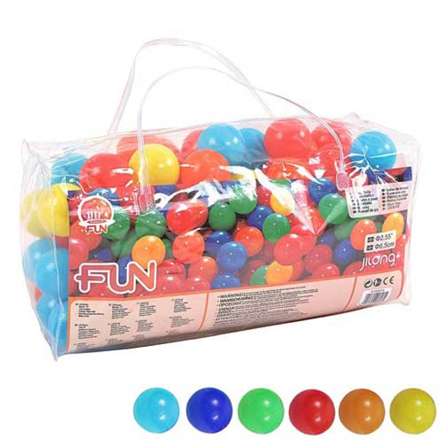 Set borsa 100 palline colorate 6,5 cm per gonfiabili o piscine gioco b