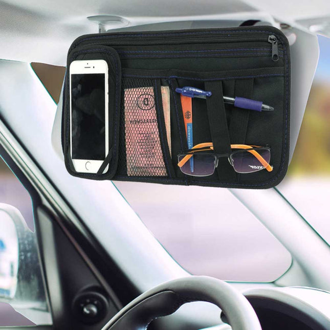 Portaoggetti per Parasole Auto Organizer con Tasche Porta Smartphone e