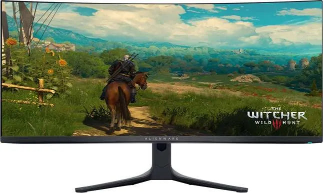 Experiencia de juego en Miami, FL: monitor Alienware que muestra<!--nl--> vibrante juego de Witcher Wild Hunt; Prime Tech Support recomienda <!--nl--> juegos inmersivos