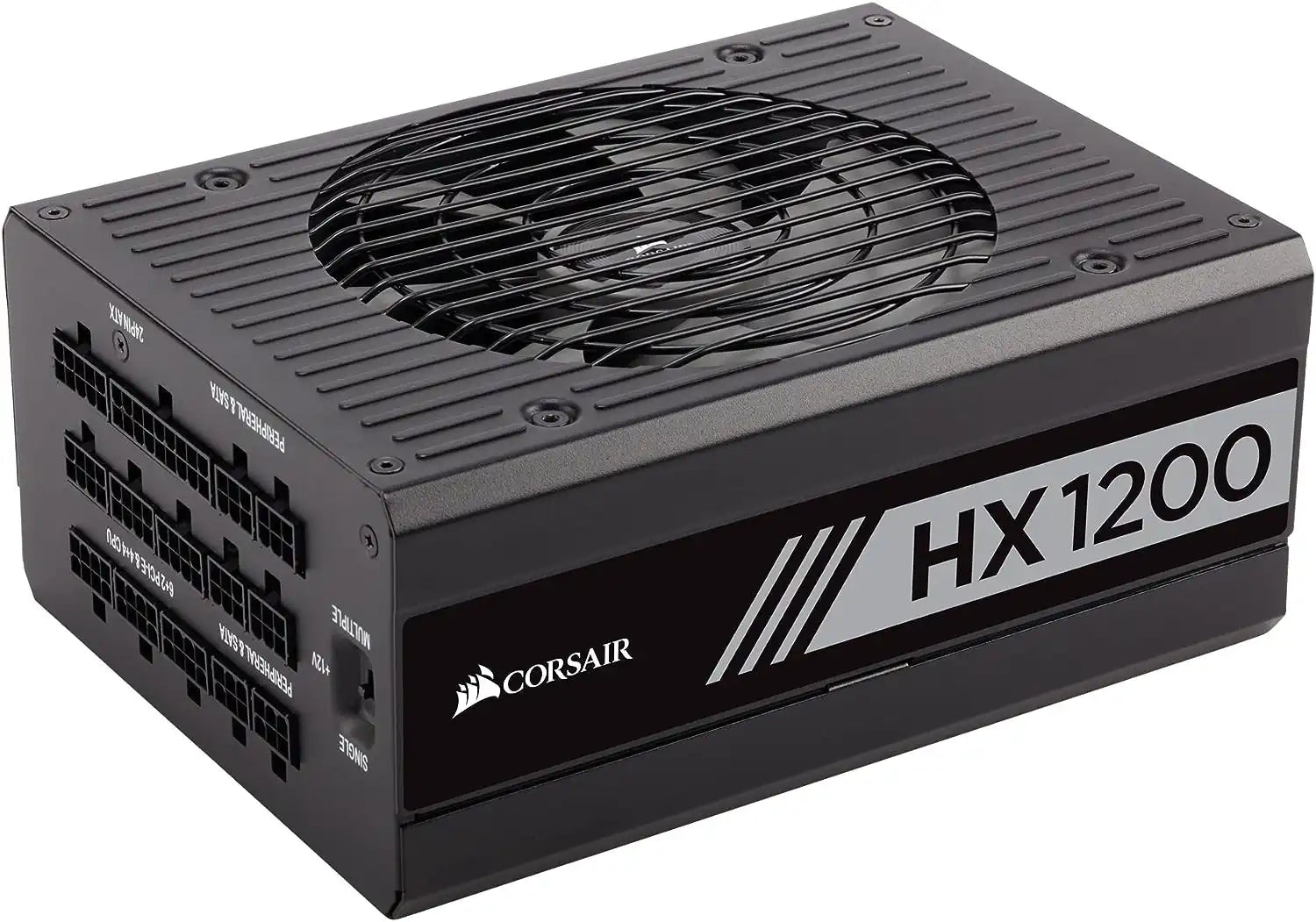 Guía de las mejores marcas de PSU para jugadores por Prime Tech Support para clientes de Gamers en Miami - Representación visual de la PSU (Unidad de fuente de alimentación) Corsair HX1200 para jugadores en Miami