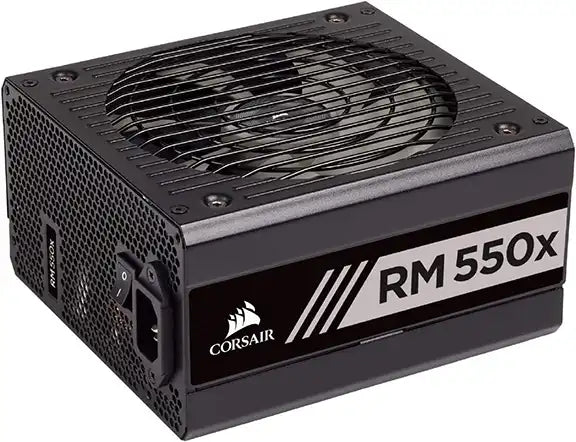 Guía de las mejores marcas de PSU para jugadores por Prime Tech Support para clientes de Gamers en Miami - Representación visual de la PSU (Unidad de fuente de alimentación) Corsair RM550x para jugadores en Miami