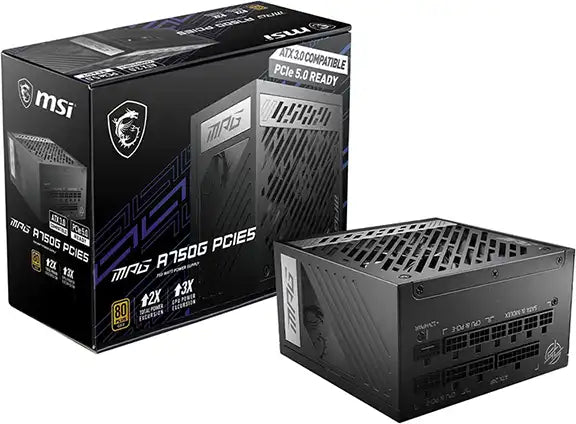 Guide of Best PSU Brands for Gamers by Prime Tech Support for Gamers Clients in Miami - Visual representation of MSI MPG A750G PSU (Power Supply Unit) for gamers in Miami