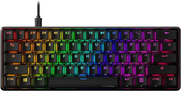 El mejor teclado mecánico por menos de 100 dólares según Prime Tech Support para clientes jugadores en Miami: representación visual que muestra el teclado HyperX Alloy Origins Core con un precio inferior a $100, recomendado para jugadores en Miami.