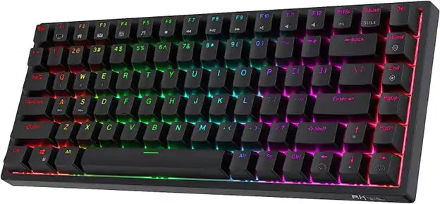 El mejor teclado mecánico por menos de 100 dólares según Prime Tech Support para clientes jugadores en Miami: representación visual que muestra el teclado Royal Kludge RK84 con un precio inferior a $100, recomendado para jugadores en Miami.