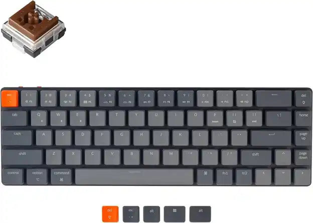 El mejor teclado mecánico por menos de 100 dólares según Prime Tech Support para clientes jugadores en Miami: representación visual que muestra el teclado Keychron K7 con un precio inferior a $100, recomendado para jugadores en Miami.