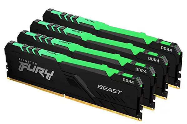 Kingston FURY Beast RGB 32GB por Prime Tech Support para clientes Gamers en Miami - Representación visual del módulo de memoria Kingston FURY Beast RGB 32GB, recomendado para jugadores en Miami