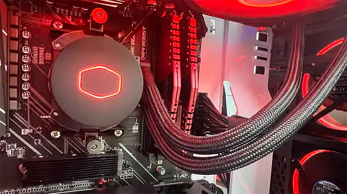 Impact of RAM on Gaming Performance: The Most Powerful Models for Gaming PCs by Prime Tech Support for Gamers Clients in Miami - Visual representation of a black gaming rig with red LEDs in Prime Lab, emphasizing the significance of RAM in gaming performance, offered to gamers in Miami