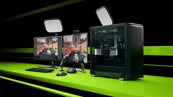 Configuración de NVIDIA Encoder en Miami, Florida: Prime Tech Support<!--nl--> muestra una PC para juegos con jugabilidad Valorant e iluminación verde vibrante.