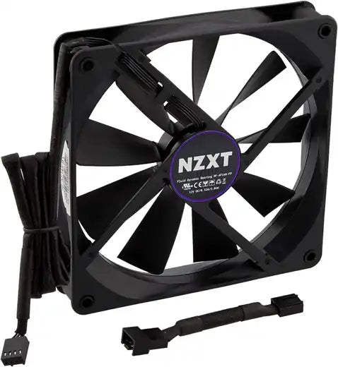 NZXT AER F 140mm Fan by Prime Tech Support for Gamers Clients in Miami - Visual representation of a NZXT AER F 140mm fan, a recommended cooling solution for gamers in Miami