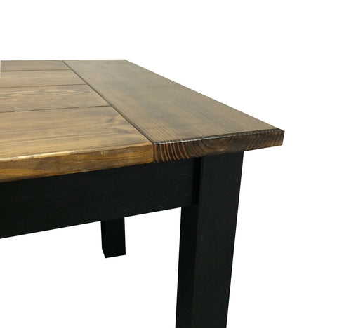 Dark Walnut And Black Farmhouse Table Ezekiel And Stearns