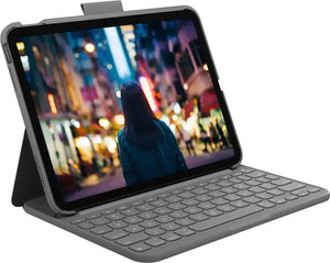 Logitech - Slim Folio Keyboard Case for Apple iPad - Latest Model - (10th Gen) - Oxford Gray - Keevado Store