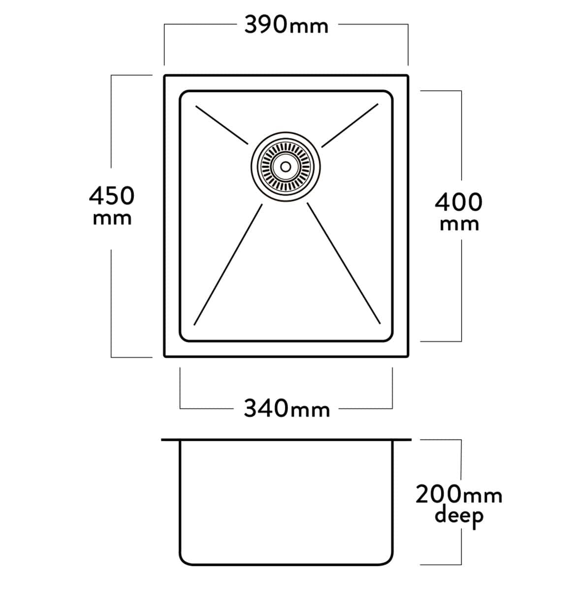 Kitchen Sink Mercer Dv104 Kent 340 X 400mm The Kitchen Hub