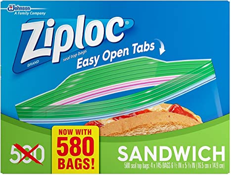 Ziploc Sandwich Bags, 145-Count