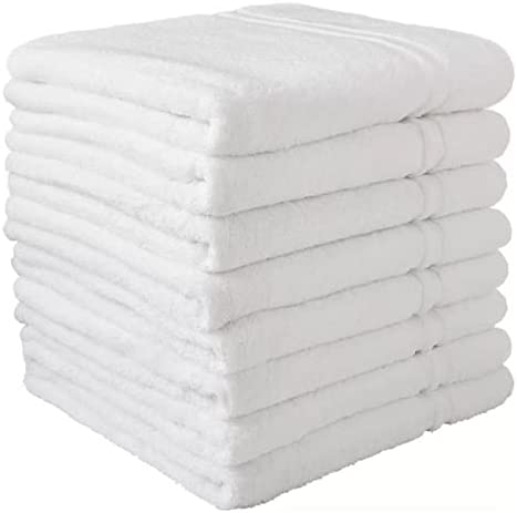 Grandeur Hospitality Bath Towel 6 Pack 34 x 54 100% Cotton 6