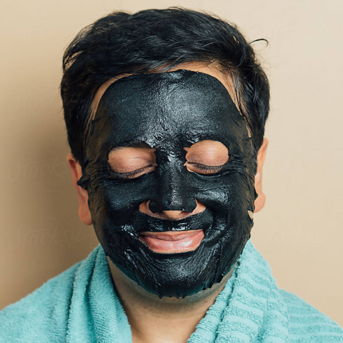 man with a skin mask on