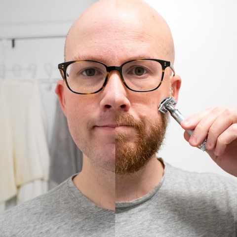 man before and after shave