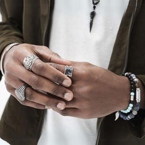 man wearing jewellery