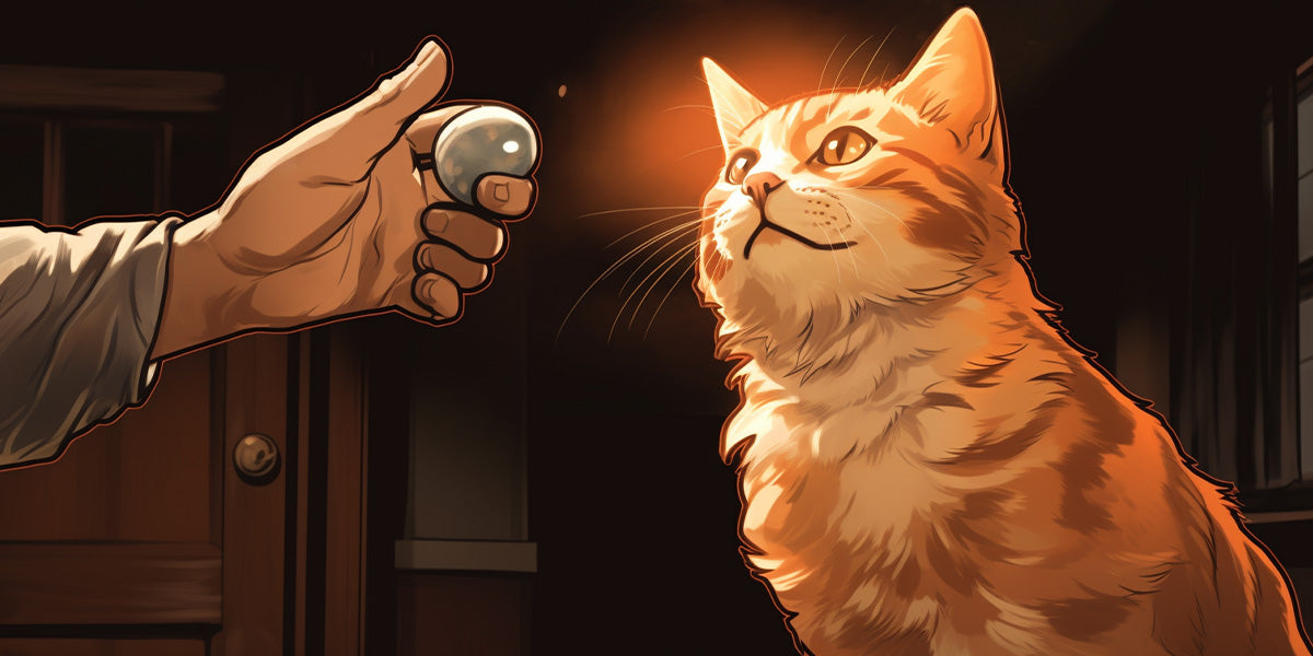 entrenando un gato con un clicker
