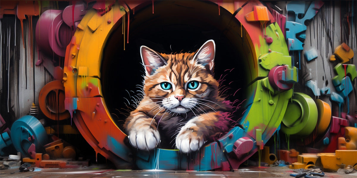 gato en un tunel