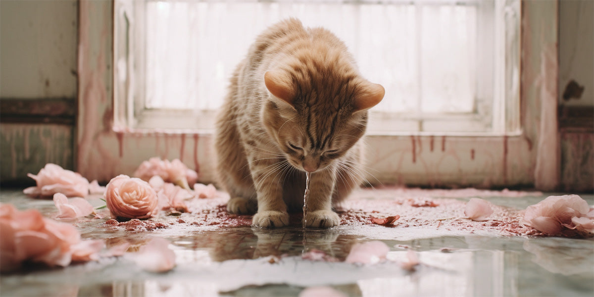 un gato vomitando