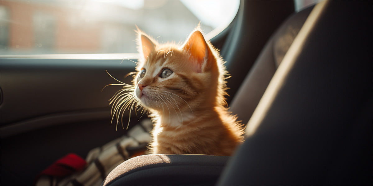 un gato en el asiento del pasajero de un coche