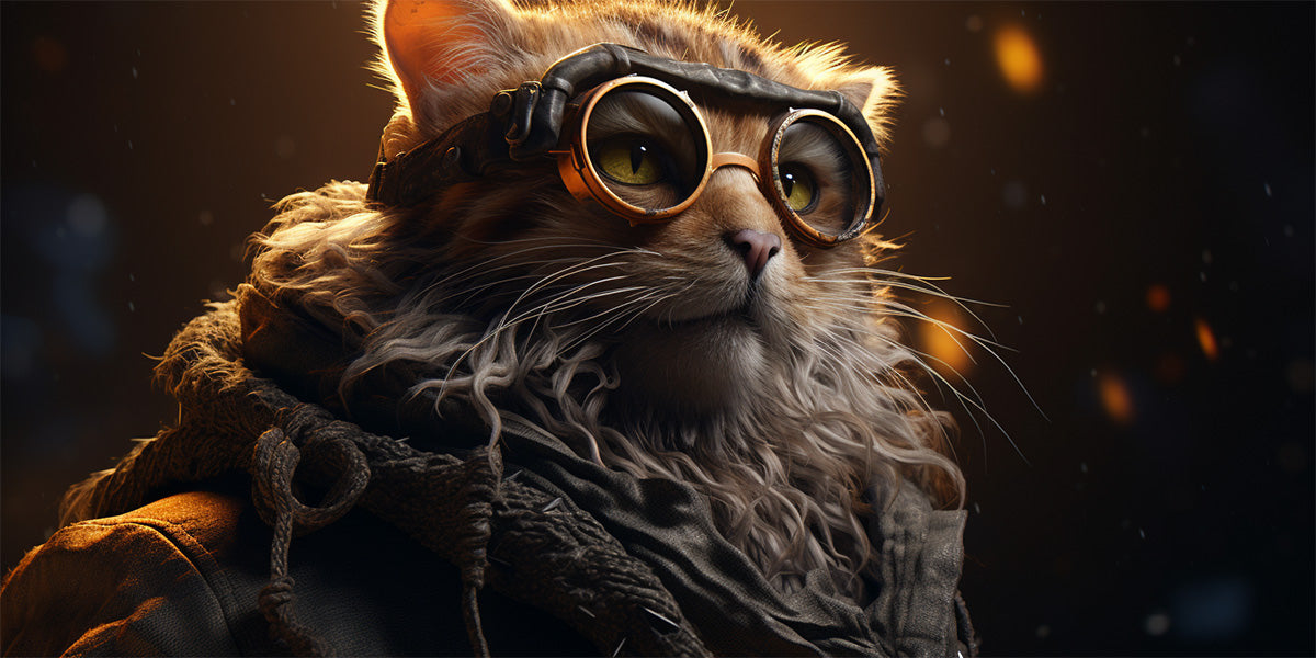 un gato anciando con gafas