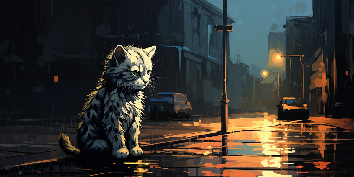 un gatito abandonao en la calle