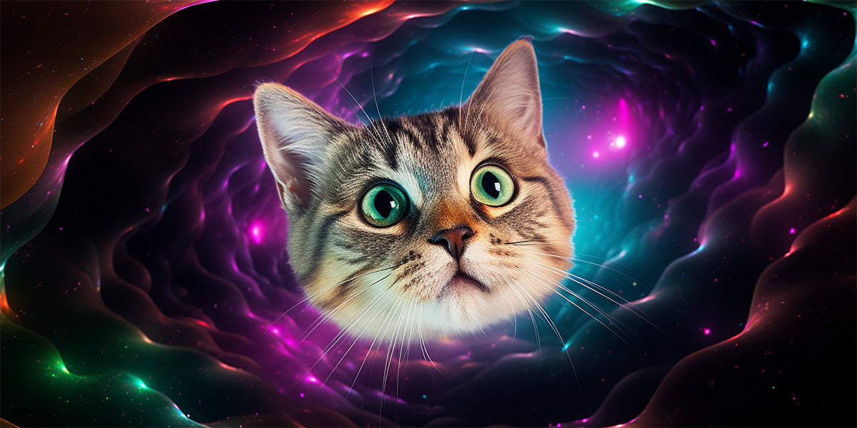 cabeza de gato en el espacio