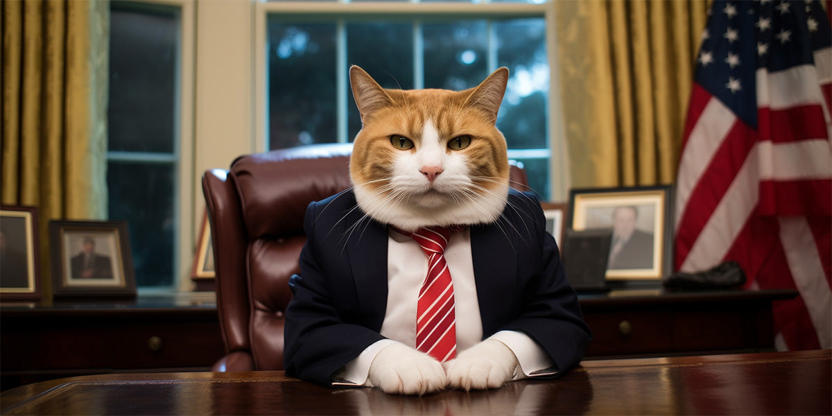 un gato presidente de USA