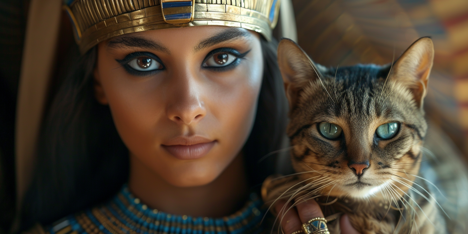 cleopatra con su gato