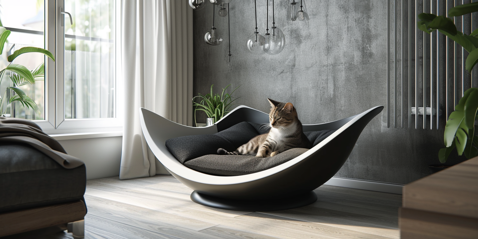 una cama para gatos que complementa el estilo de la habitación