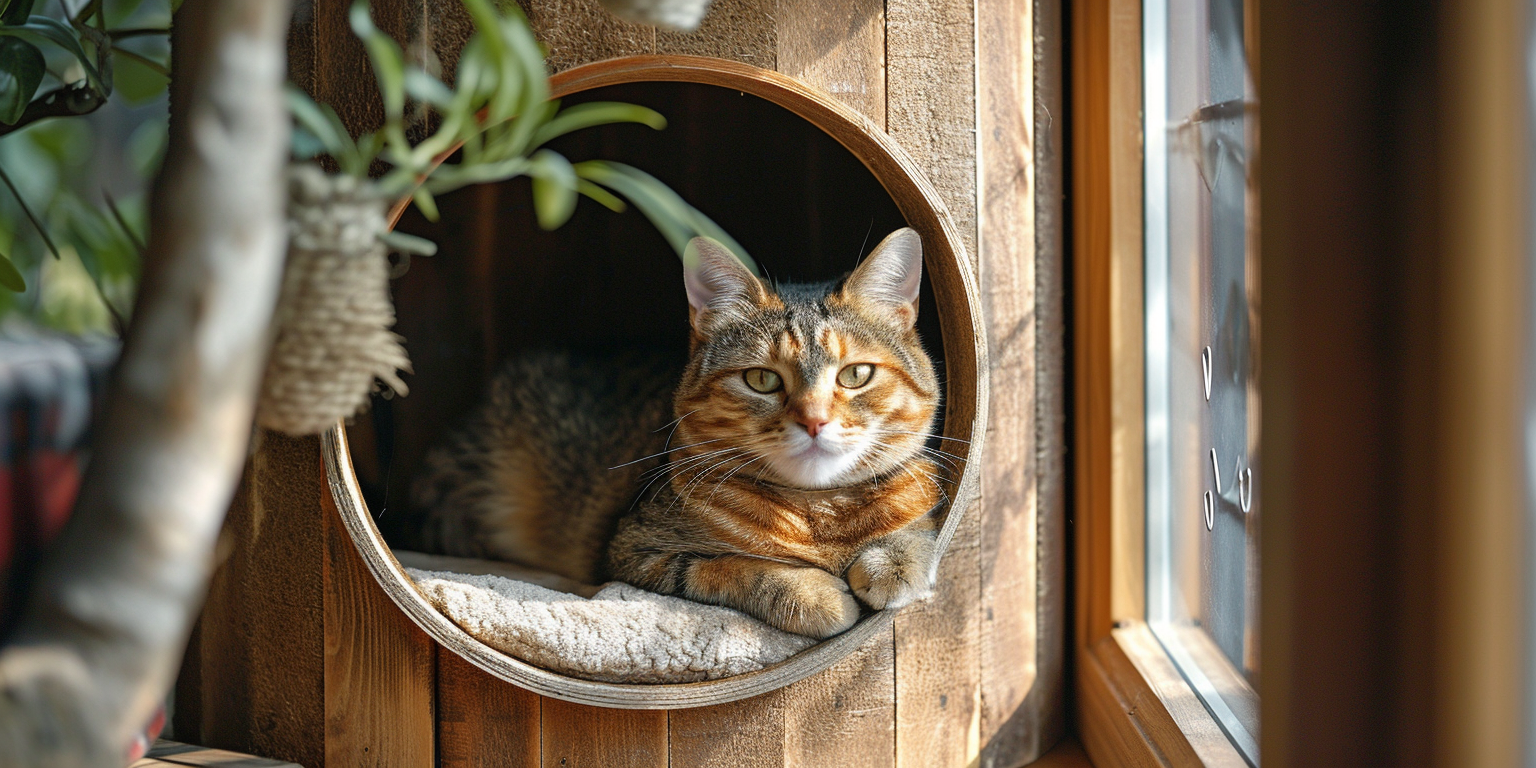 un gato en su espacio privado