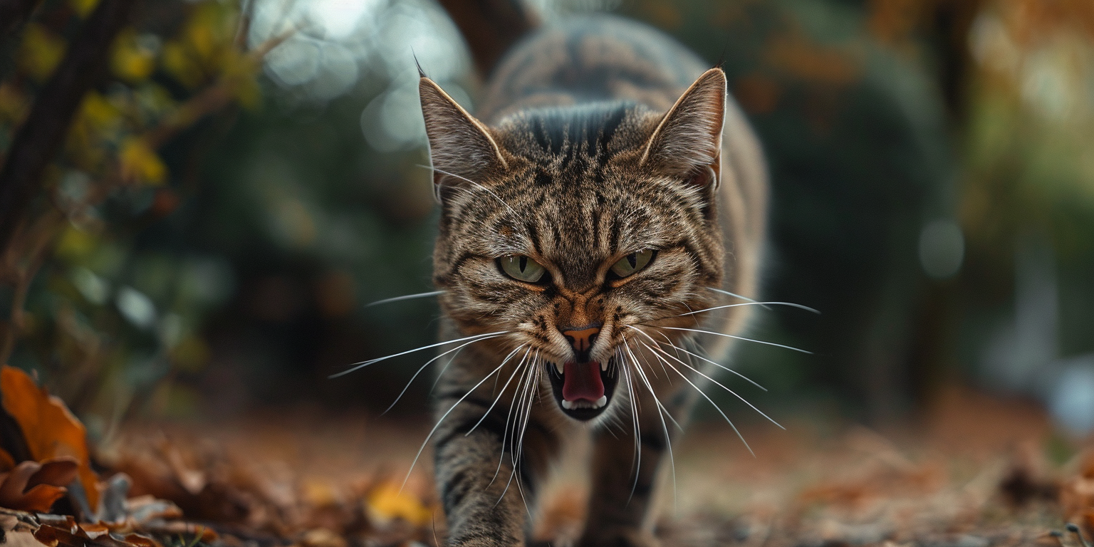 un gato siseando