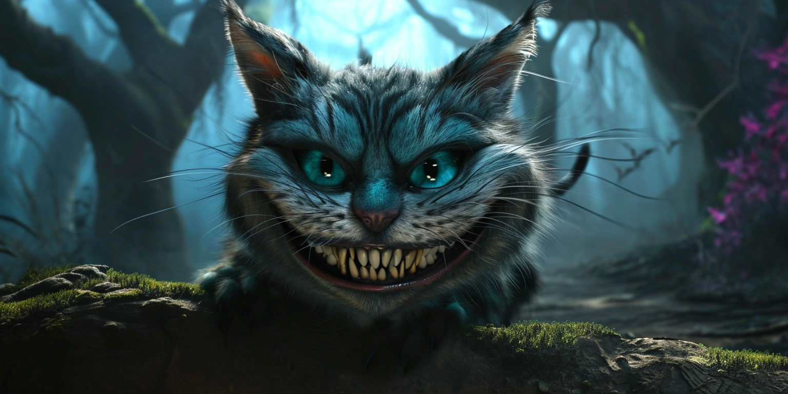 el Gato de Cheshire de "Alicia en el País de las Maravillas"