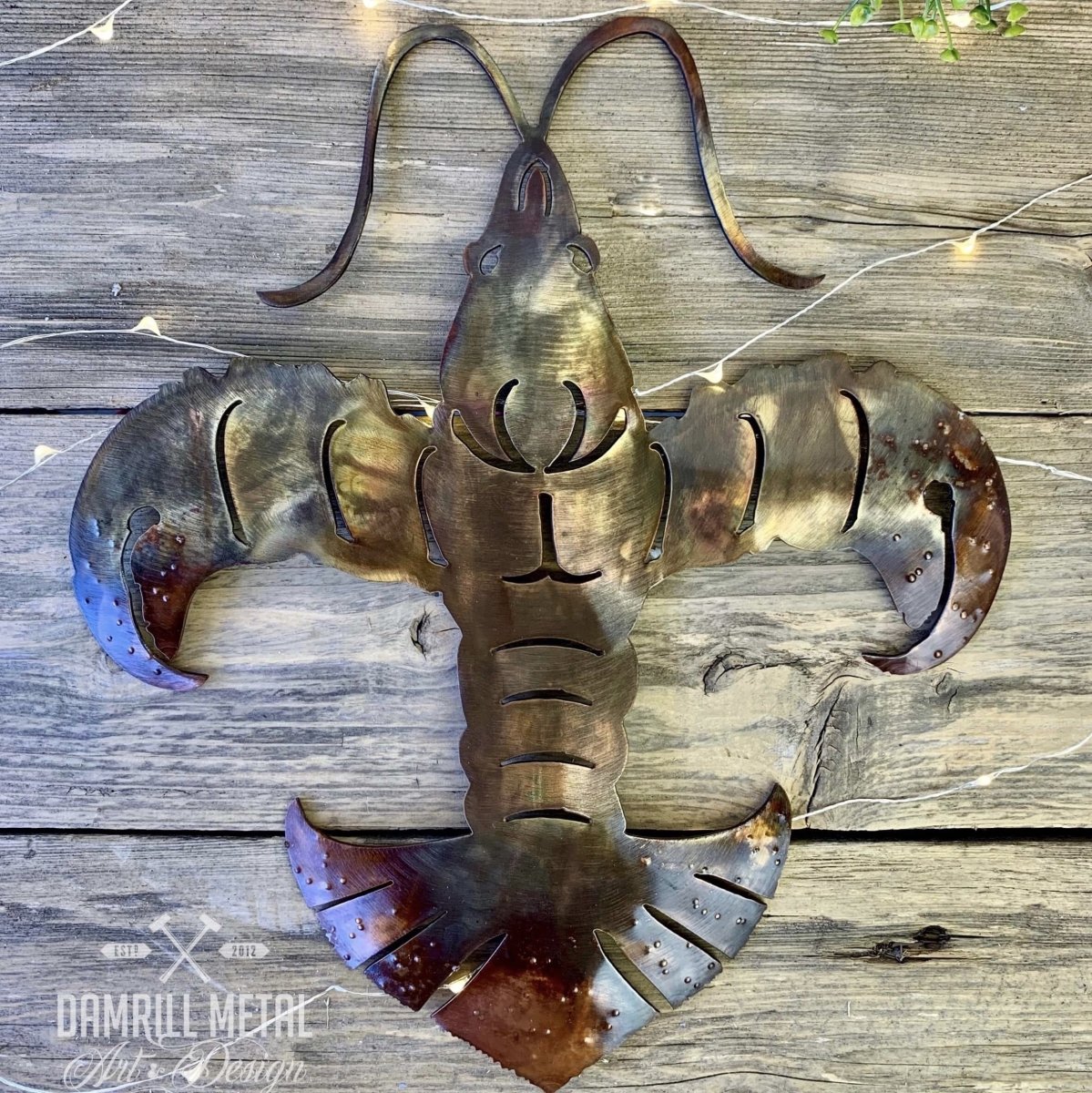 Crawfish Fleur de Lis Metal Art– Damrill Art & Design