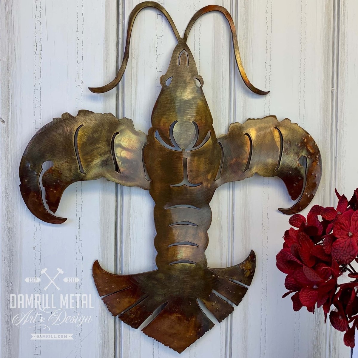 Crawfish Fleur de Lis Metal Art– Damrill Art & Design