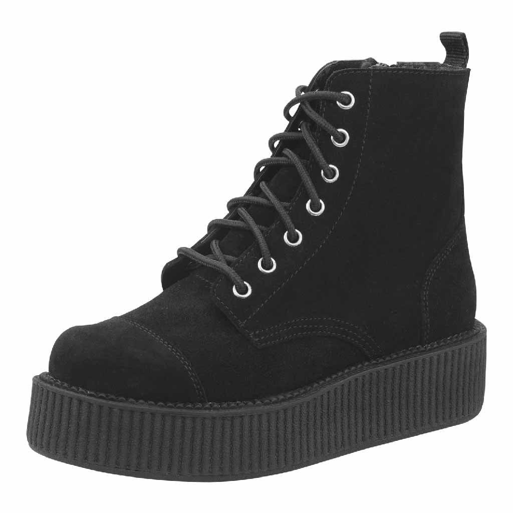 Black Suede Combat Creeper Boots . Shoes – . Shoes EU