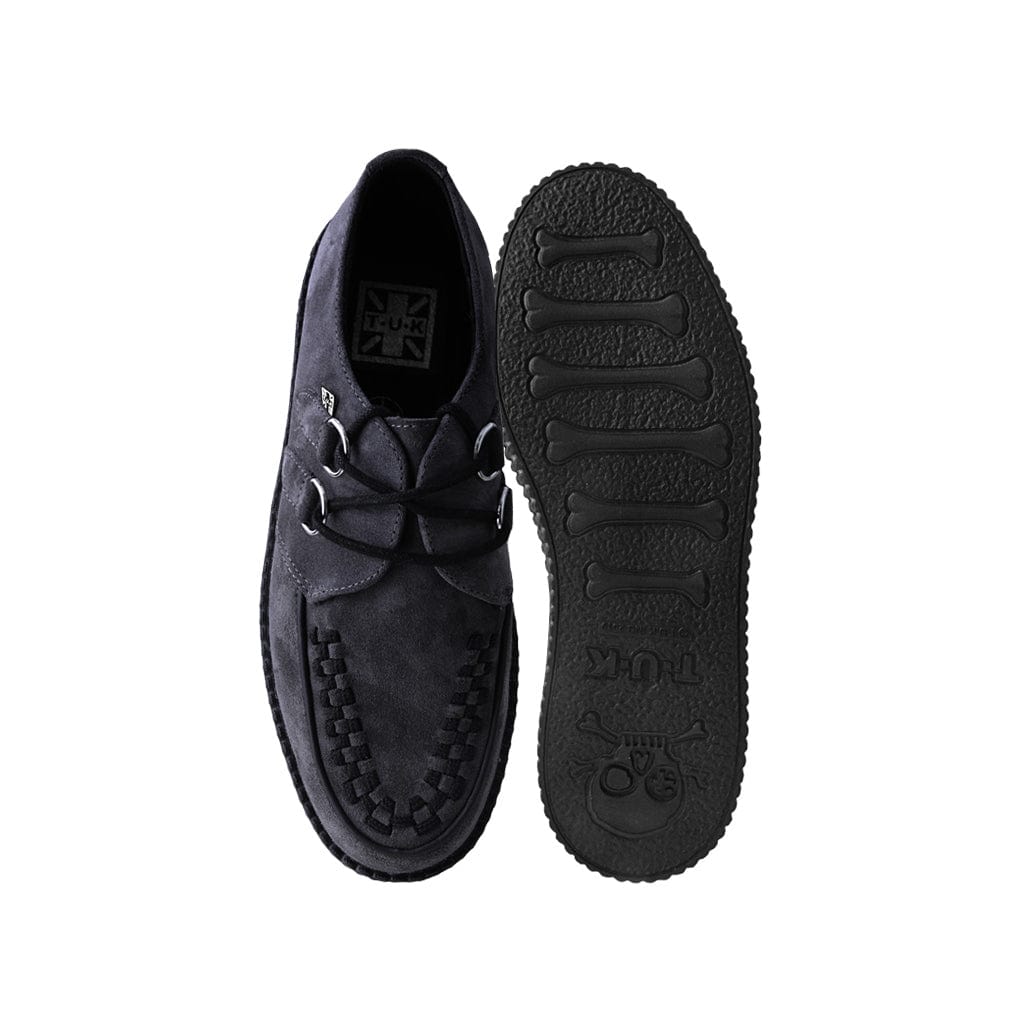 T.U.K. Shoes Charcoal Suede With Black Interlace Viva High Sole Creeper – T.U.K. EU