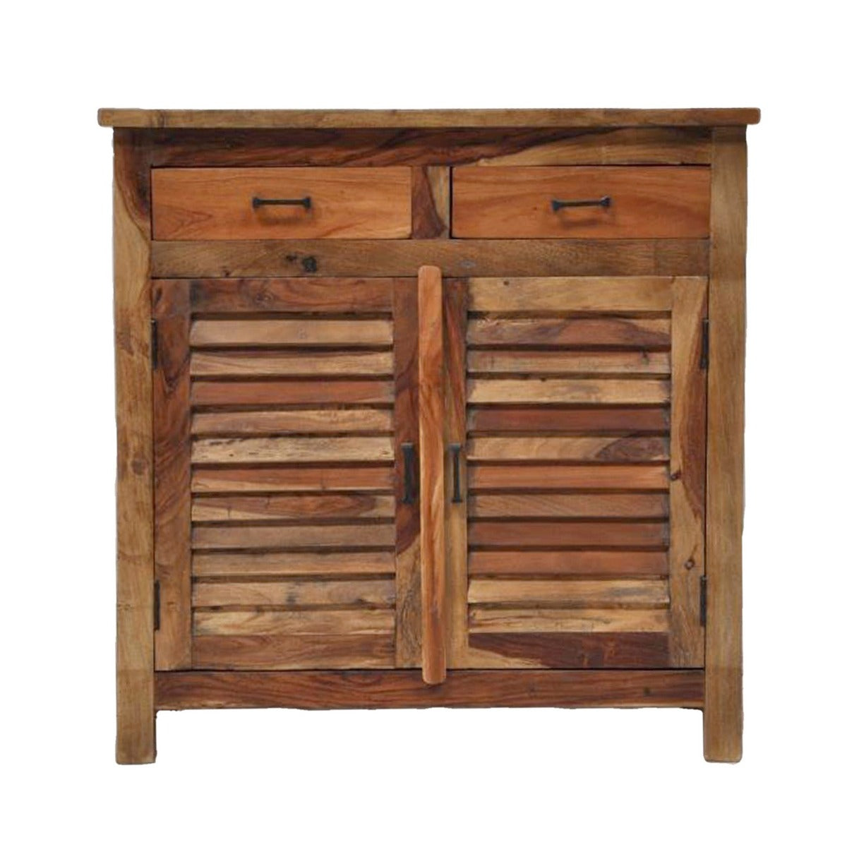 Shutter Sideboard Cabinet Of 2 Drawers Natural 100-90-40