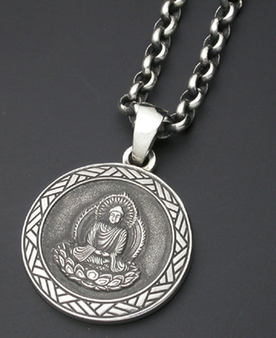 Saito - Amida Nyorai (Amitabha) Silver Pendant Top (Silver 950) - Free ...