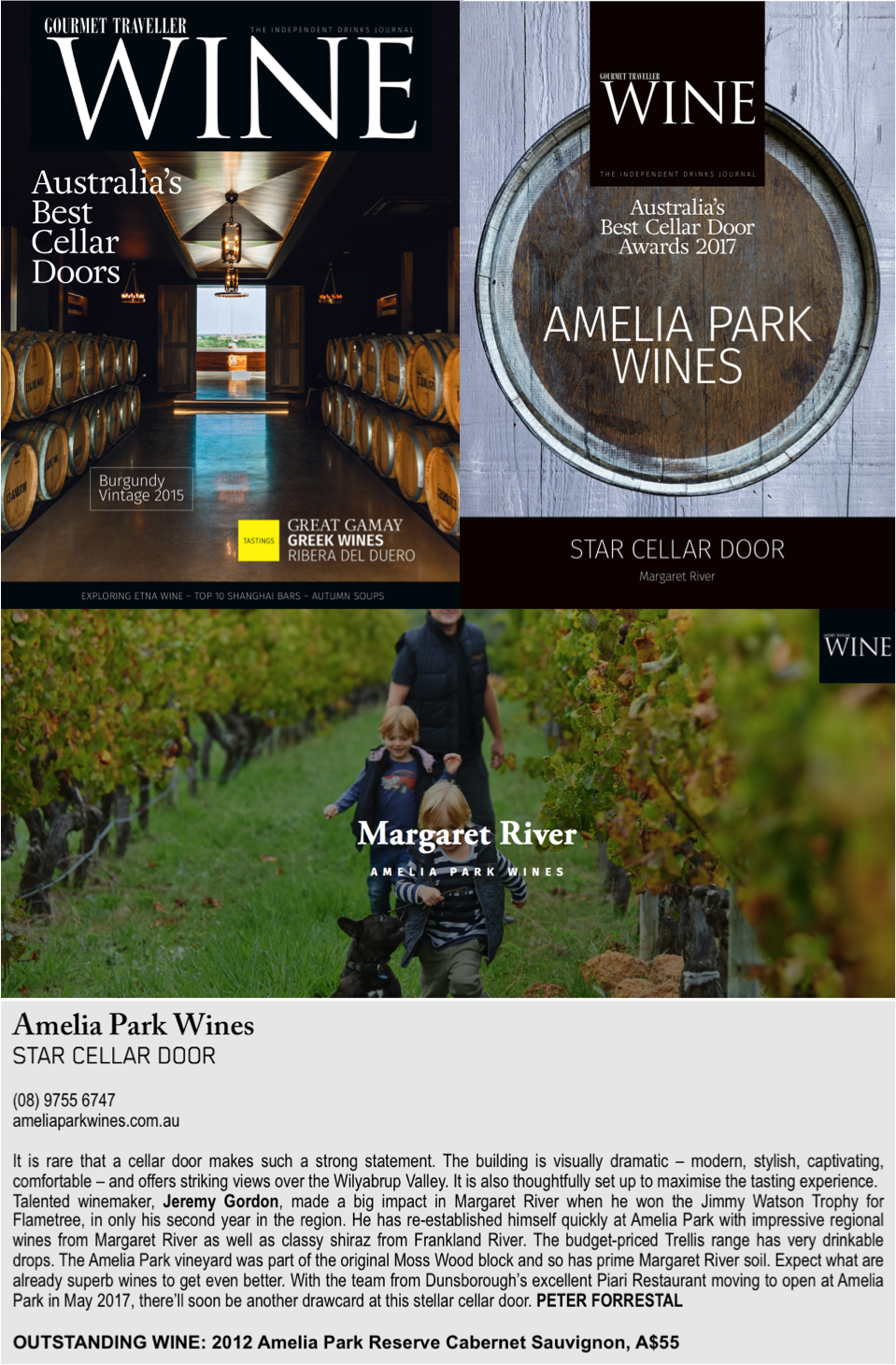 Gourmet Traveller WINE Star Cellar Door Amelia Park Wines